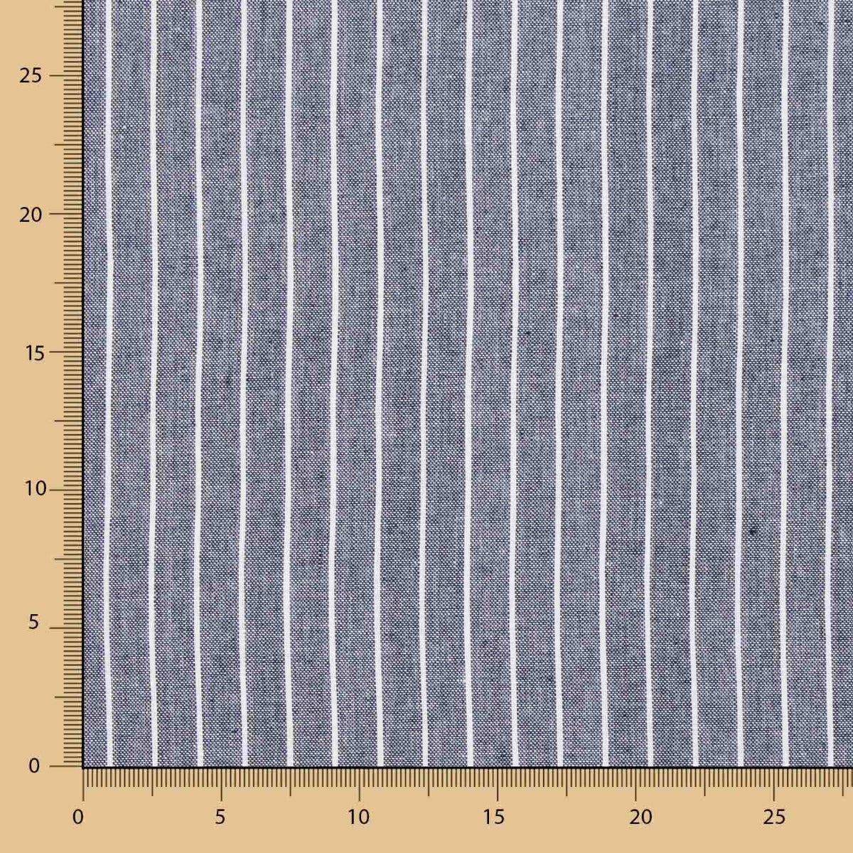 Linho Viscose Oxford Listrado Azul - Ribes y Casals