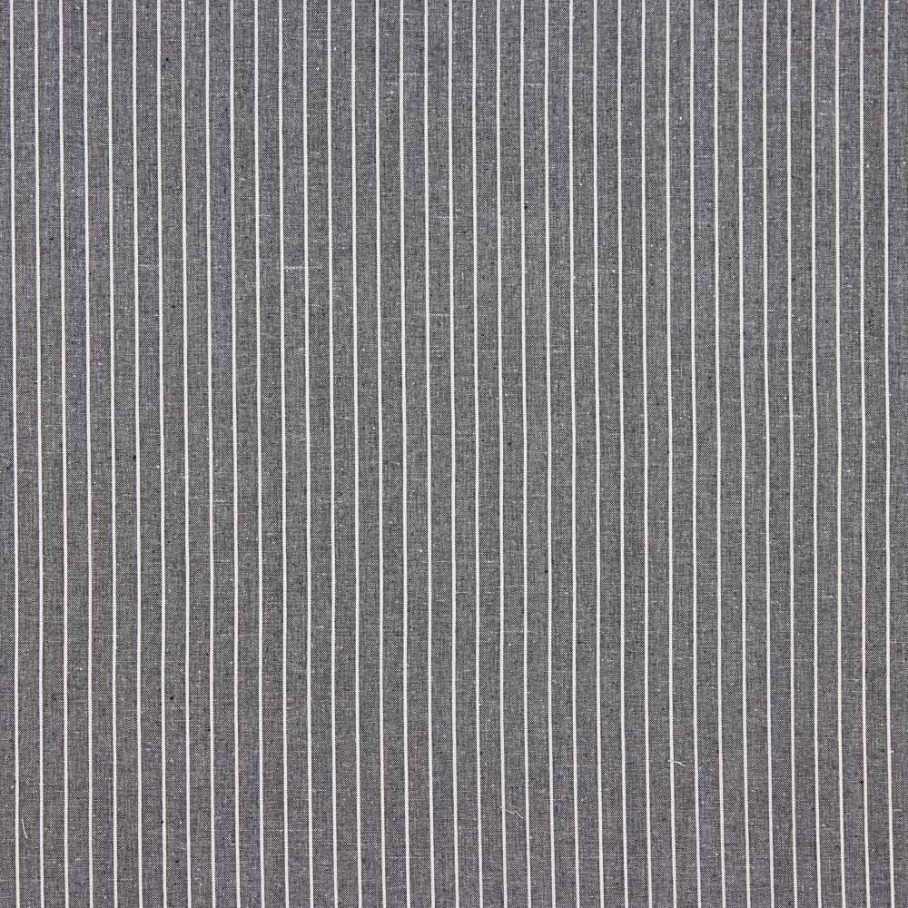 Linho Viscose Oxford Listrado Cinza Médio - Ribes y Casals