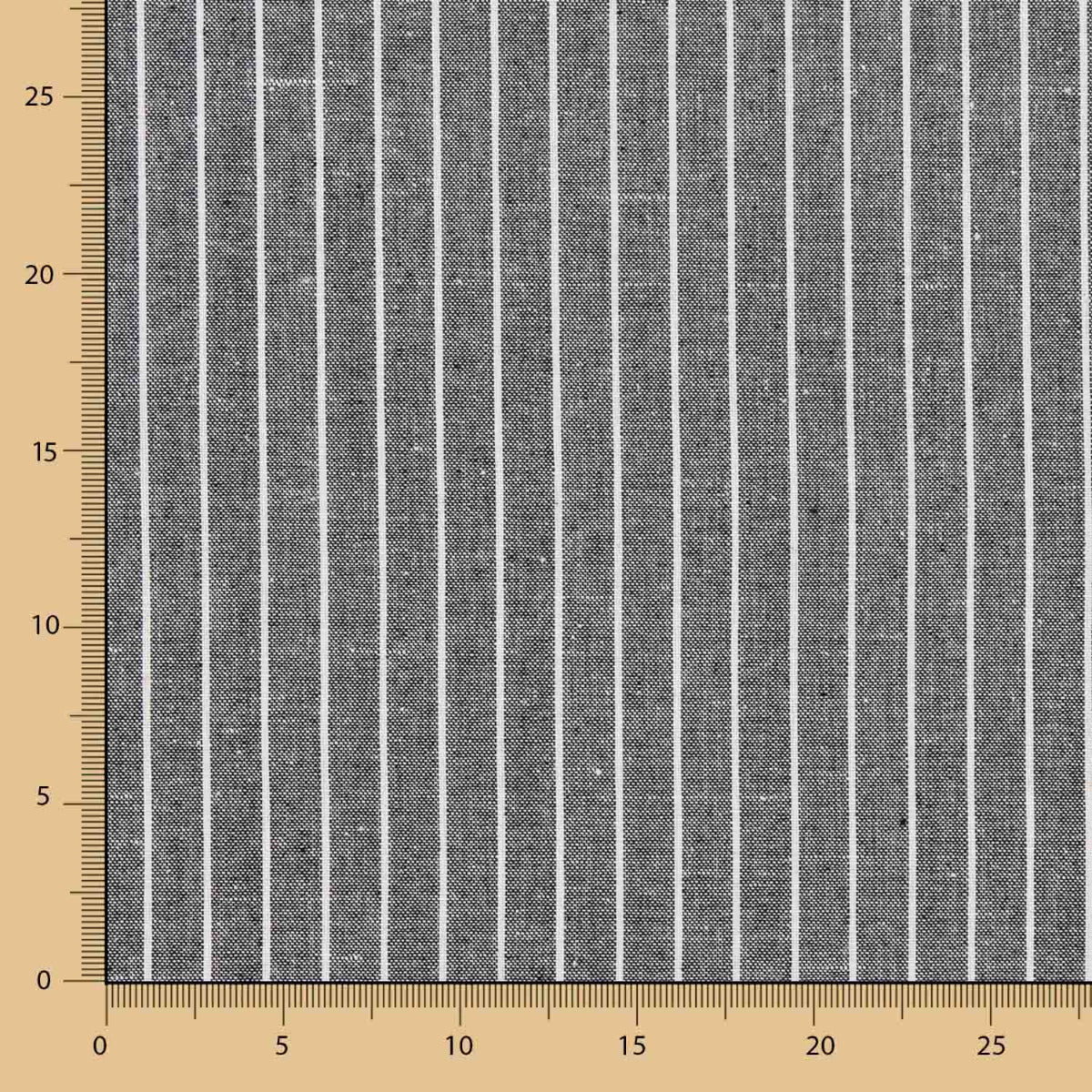 Linho Viscose Oxford Listrado Cinza Médio - Ribes y Casals