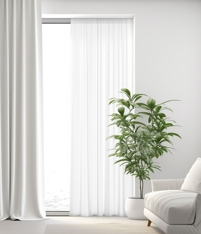 Confecção de cortina franzida em gaze de linho premium - Ribes y Casals