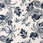 Algodão Linho Estampado Caxemira Azul-marinho - Ribes y Casals