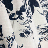 Algodão Linho Estampado Caxemira Azul-marinho - Ribes y Casals
