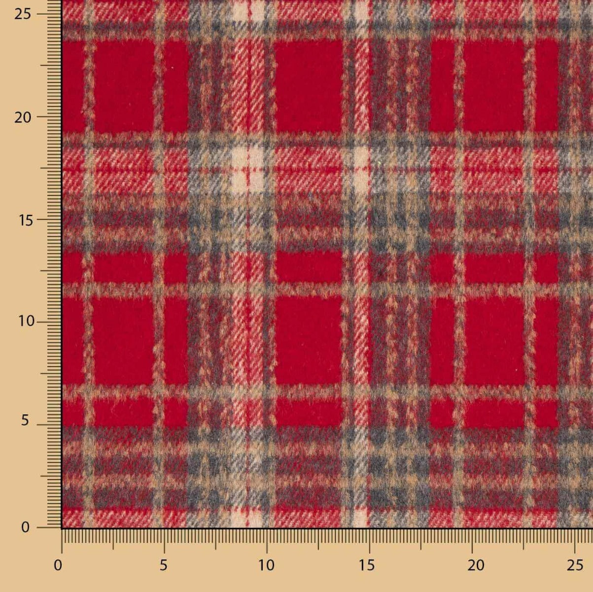 Loden Poliéster Xadrez Vermelho - Ribes y Casals