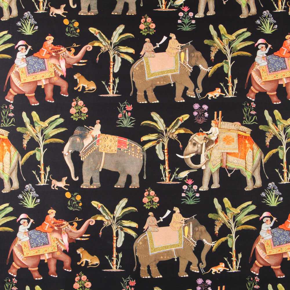 Lona de Algodão Filipinas Preta - Ribes y Casals