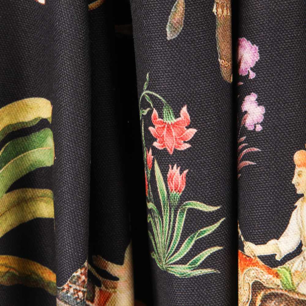 Lona de Algodão Filipinas Preta - Ribes y Casals