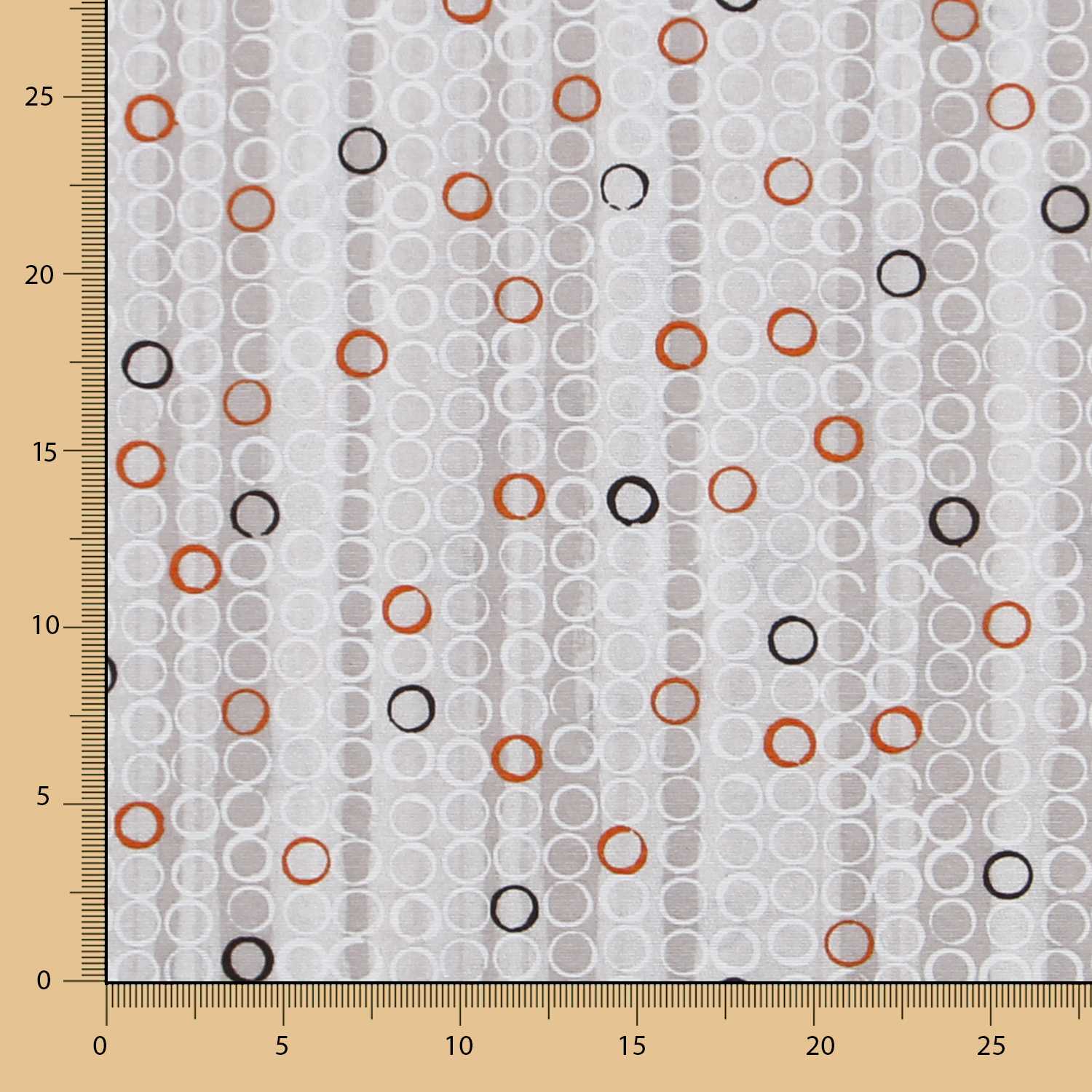 Tecido Lona Anéis Laranja - Ribes y Casals