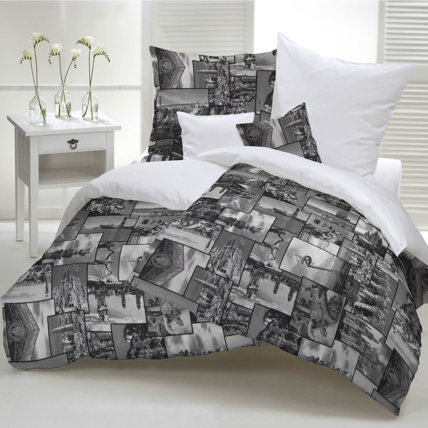 Lona Estampada Barcelona Cinza - Ribes y Casals