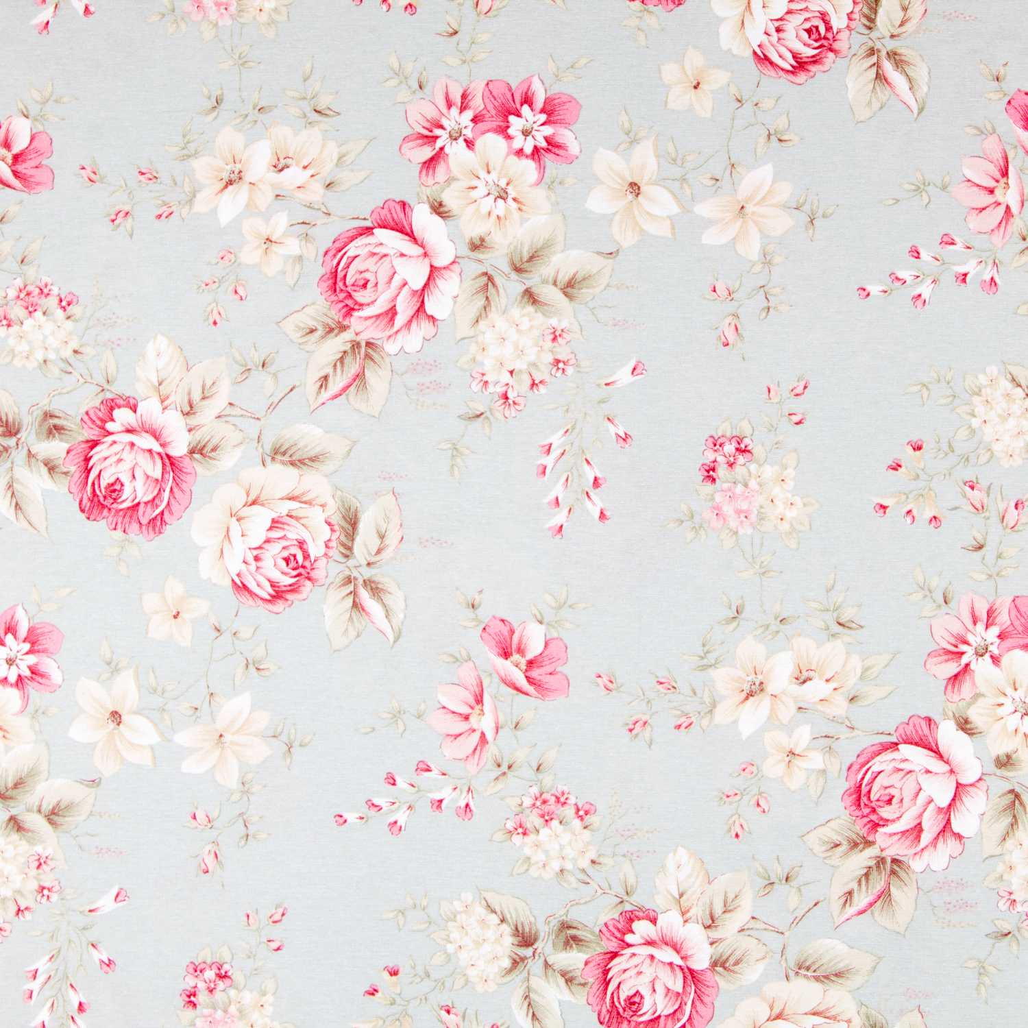 Lona Estampada Rosas Gelo - Ribes y Casals