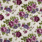 Tecido Lona Rosas Lilás - Ribes y Casals