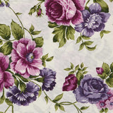 Tecido Lona Rosas Lilás - Ribes y Casals