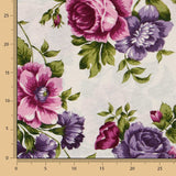 Tecido Lona Rosas Lilás - Ribes y Casals