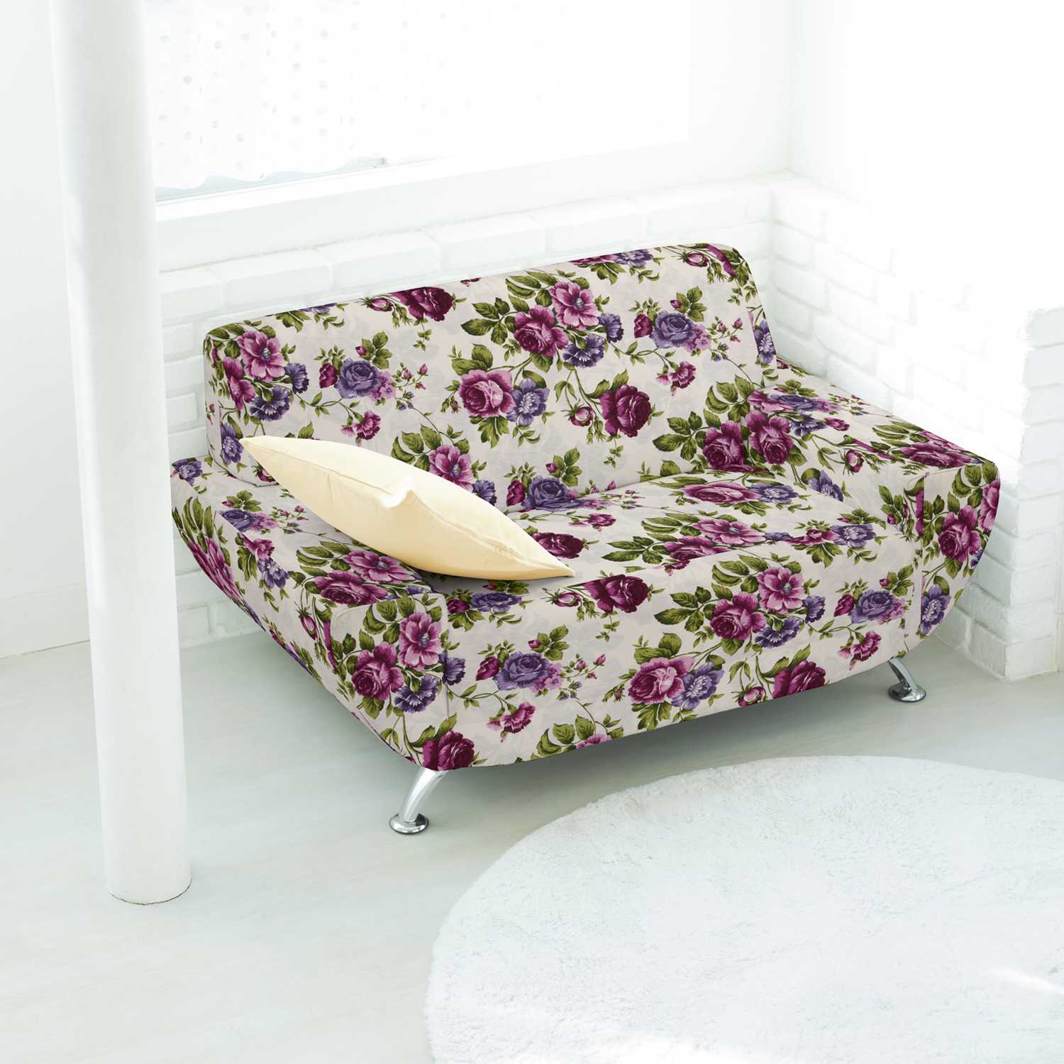 Tecido Lona Rosas Lilás - Ribes y Casals