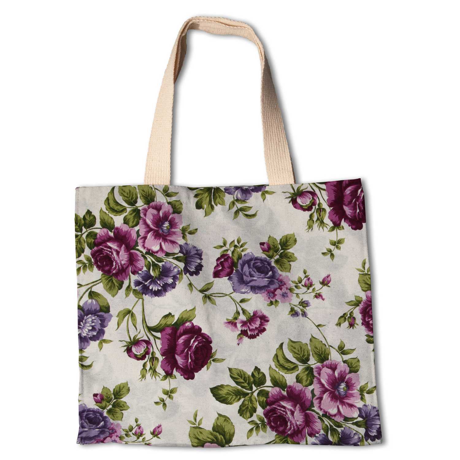 Tecido Lona Rosas Lilás - Ribes y Casals