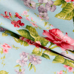 Lona Estampada Rosas Turquesa - Ribes y Casals