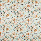 Tecido Lona Rosas Verde Água - Ribes y Casals