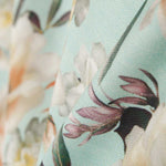 Tecido Lona Rosas Verde Água - Ribes y Casals