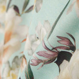 Tecido Lona Rosas Verde Água - Ribes y Casals