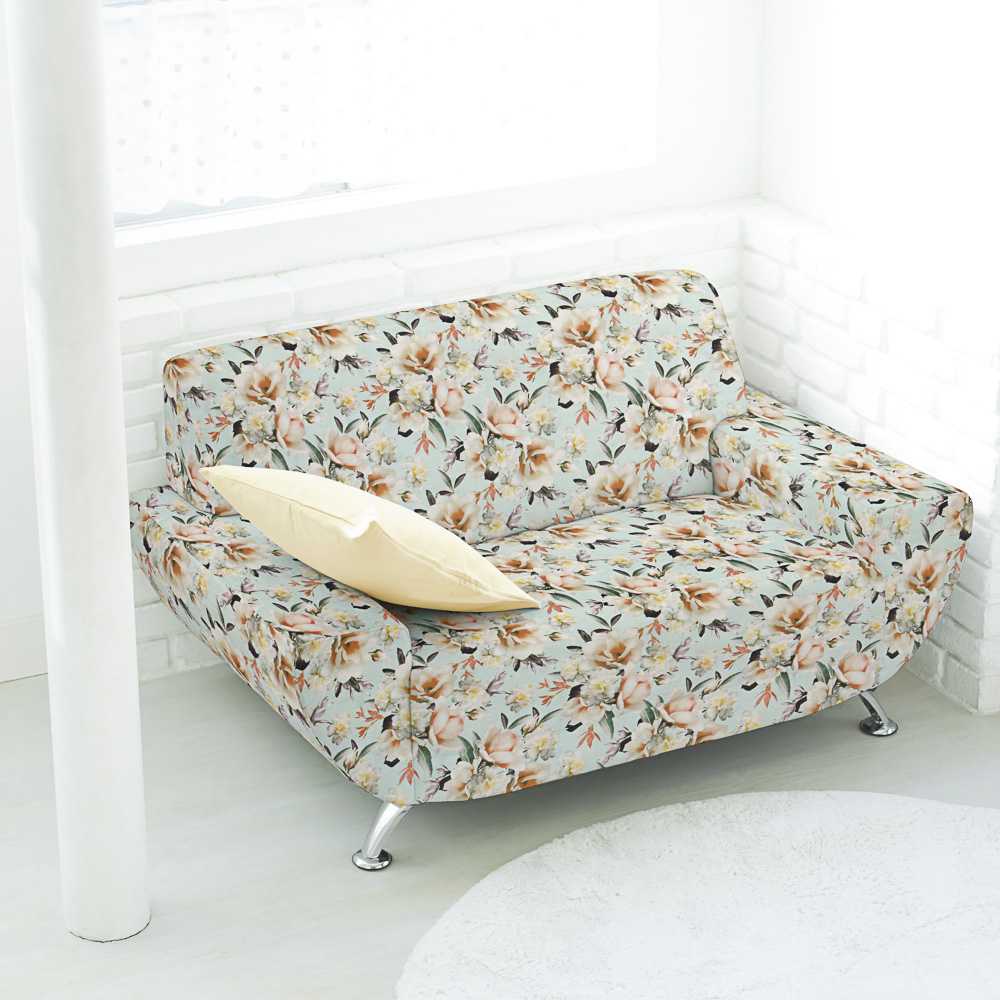 Tecido Lona Rosas Verde Água - Ribes y Casals