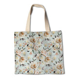 Tecido Lona Rosas Verde Água - Ribes y Casals