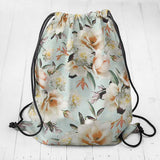 Tecido Lona Rosas Verde Água - Ribes y Casals