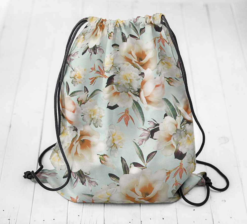 Tecido Lona Rosas Verde Água - Ribes y Casals