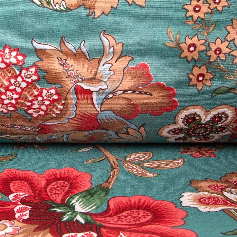 Lona Estampada Delhi Verde Água - Ribes y Casals