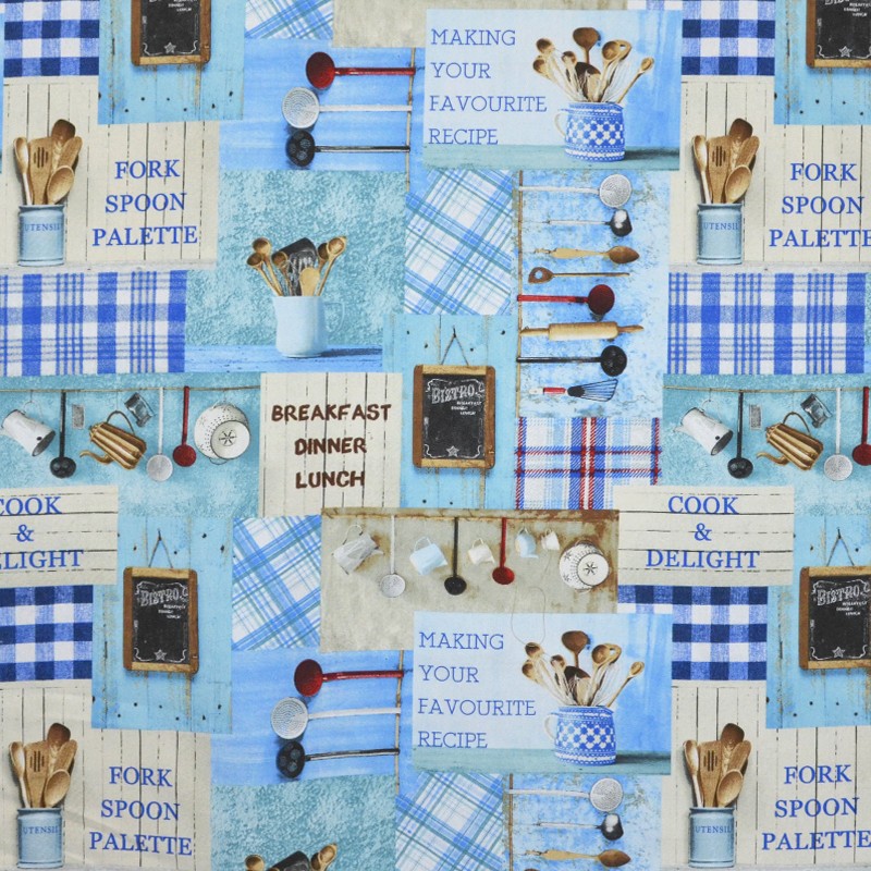Lona Estampada Bistro Azul - Ribes y Casals