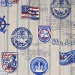 Lona Estampada Blue Marlin Bege - Ribes y Casals
