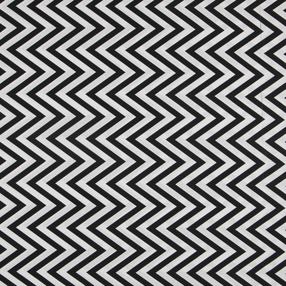 Lona Estampada Zig-zag Preto - Ribes y Casals