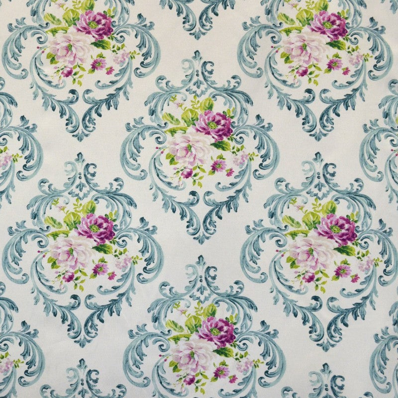 Lona Estampada Flor Barroca Verde - Ribes y Casals
