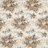 Loneta Estampada Flor Tostado - Ribes y Casals