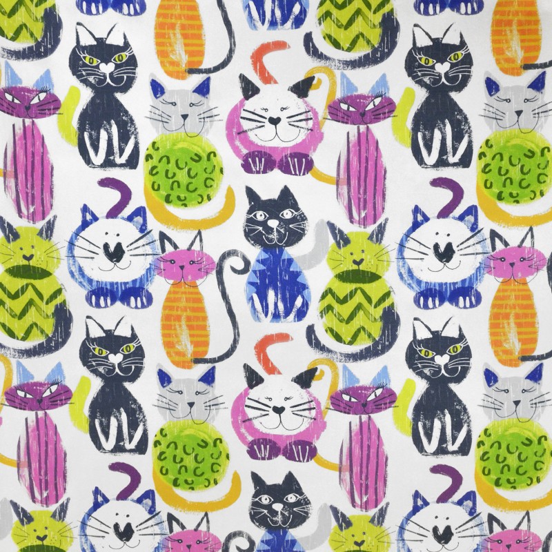 Lona Estampada Gatos Multicolor - Ribes y Casals