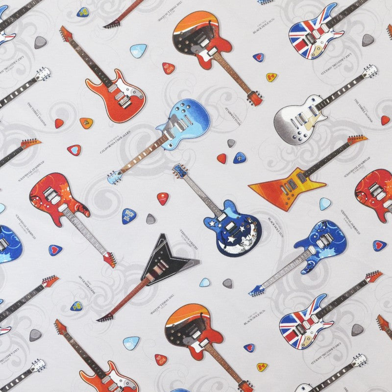 Lona Estampada Guitarra Cinzento Claro - Ribes y Casals