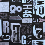 Lona Estampada Letras Fundo Preto - Ribes y Casals