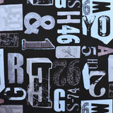 Lona Estampada Letras Fundo Preto - Ribes y Casals