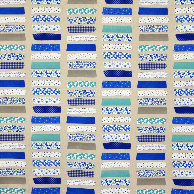 Lona Estampada Patch Azul - Ribes y Casals