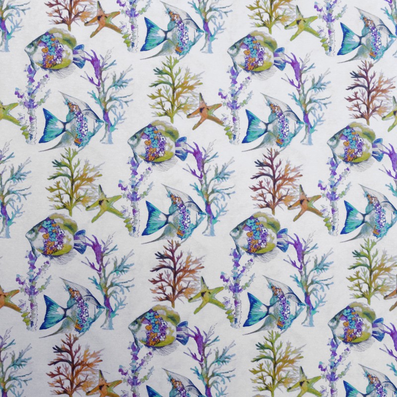 Lona Estampada Peixes Fundo Branco - Ribes y Casals