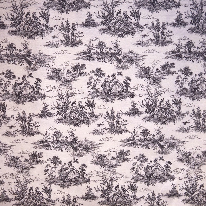 Lonetas Estampadas Toile de Jouy Negro - Ribes y Casals