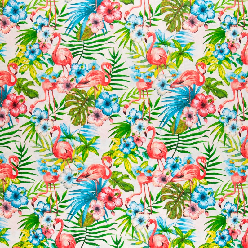 Lona Estampada Flamencos Branca - Ribes y Casals