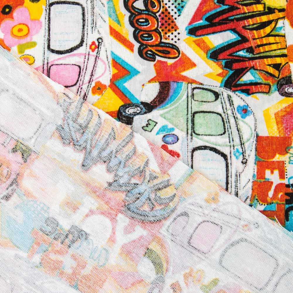 Lona Estampada Grunge Colorida - Ribes y Casals