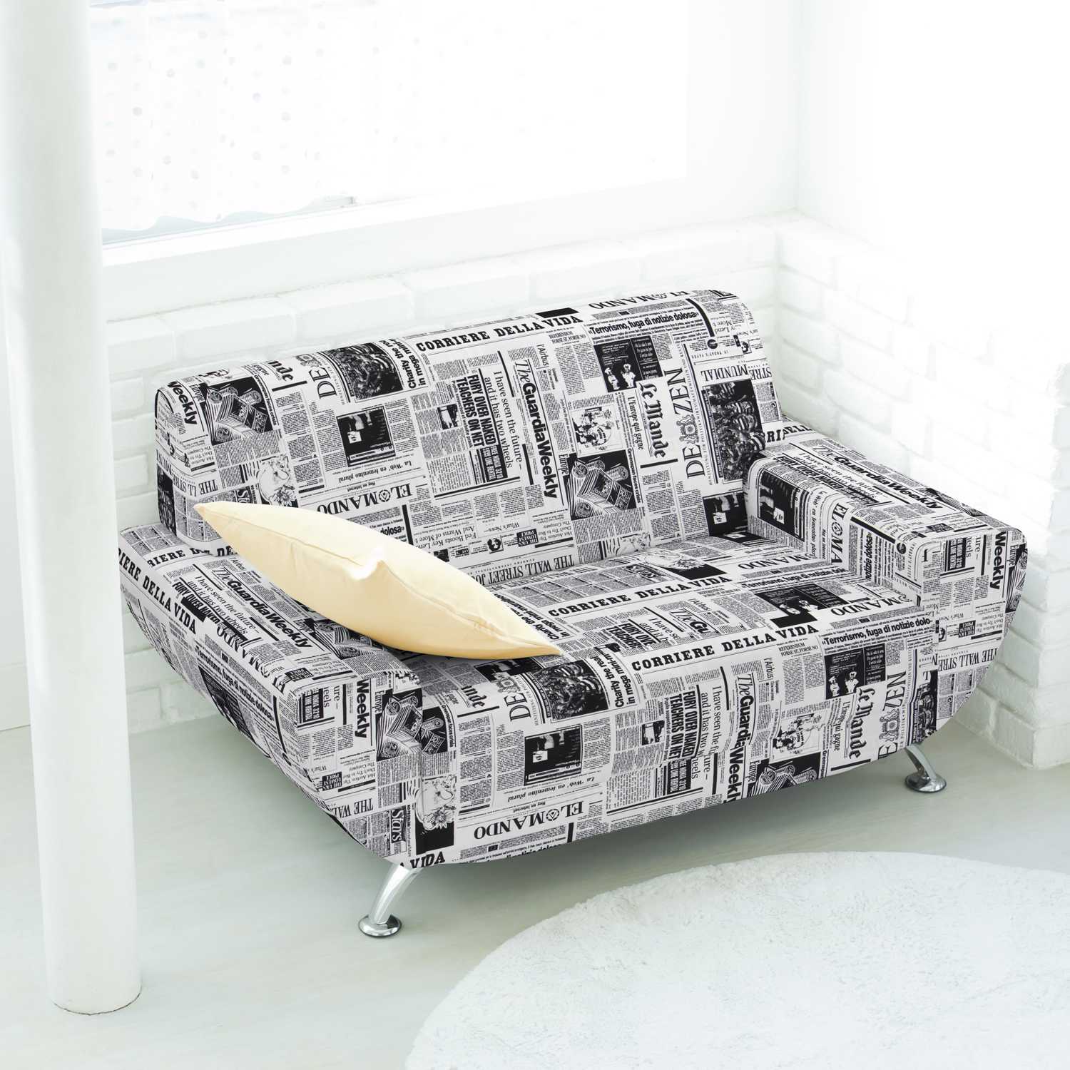 Tecido Lona Newspaper Branca - Ribes y Casals