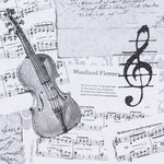 Lona Estampada Notas Musicais Cru - Ribes y Casals