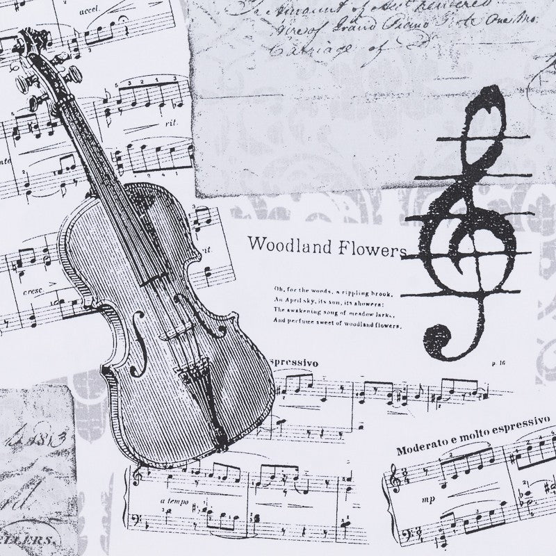 Lona Estampada Notas Musicais Cru - Ribes y Casals