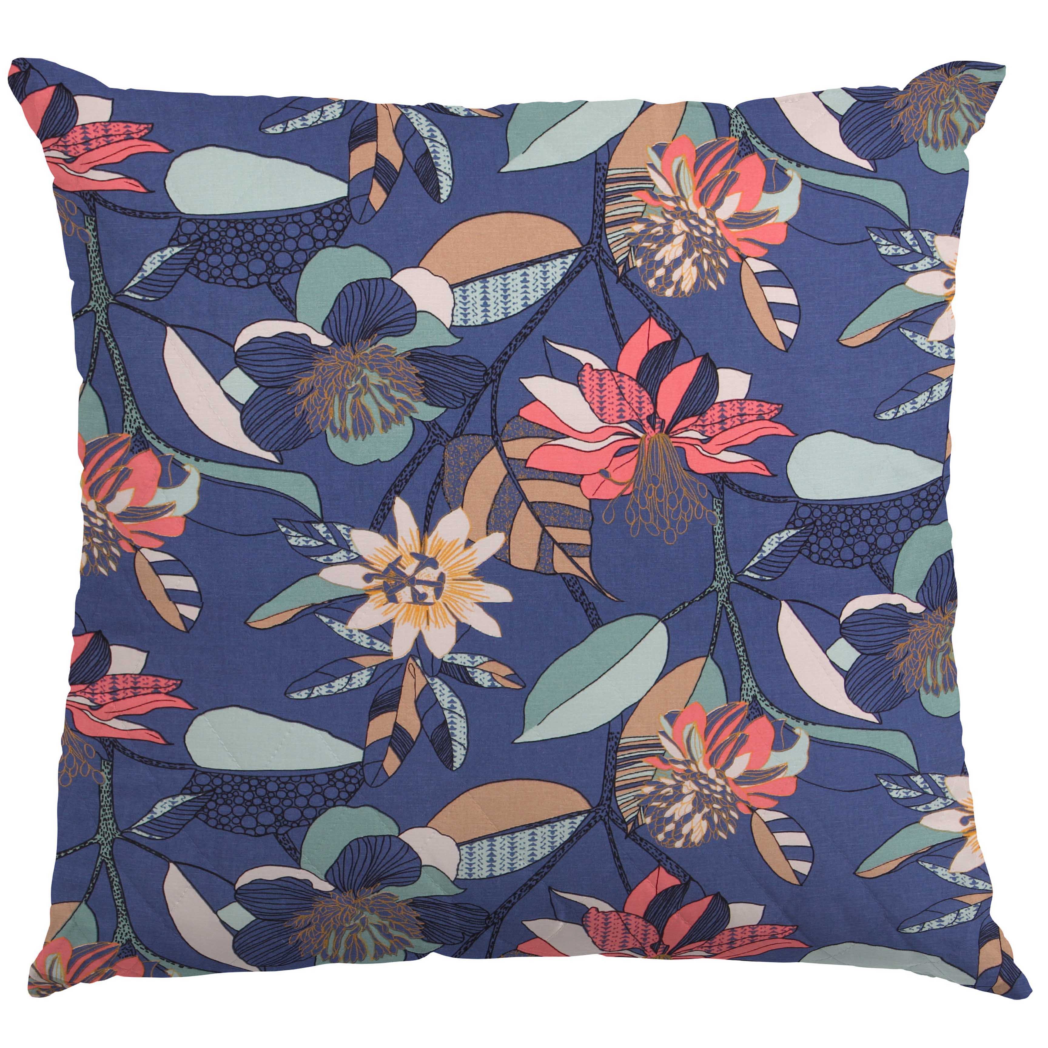 Lona Panamá Hibiscos Azul - Ribes y Casals