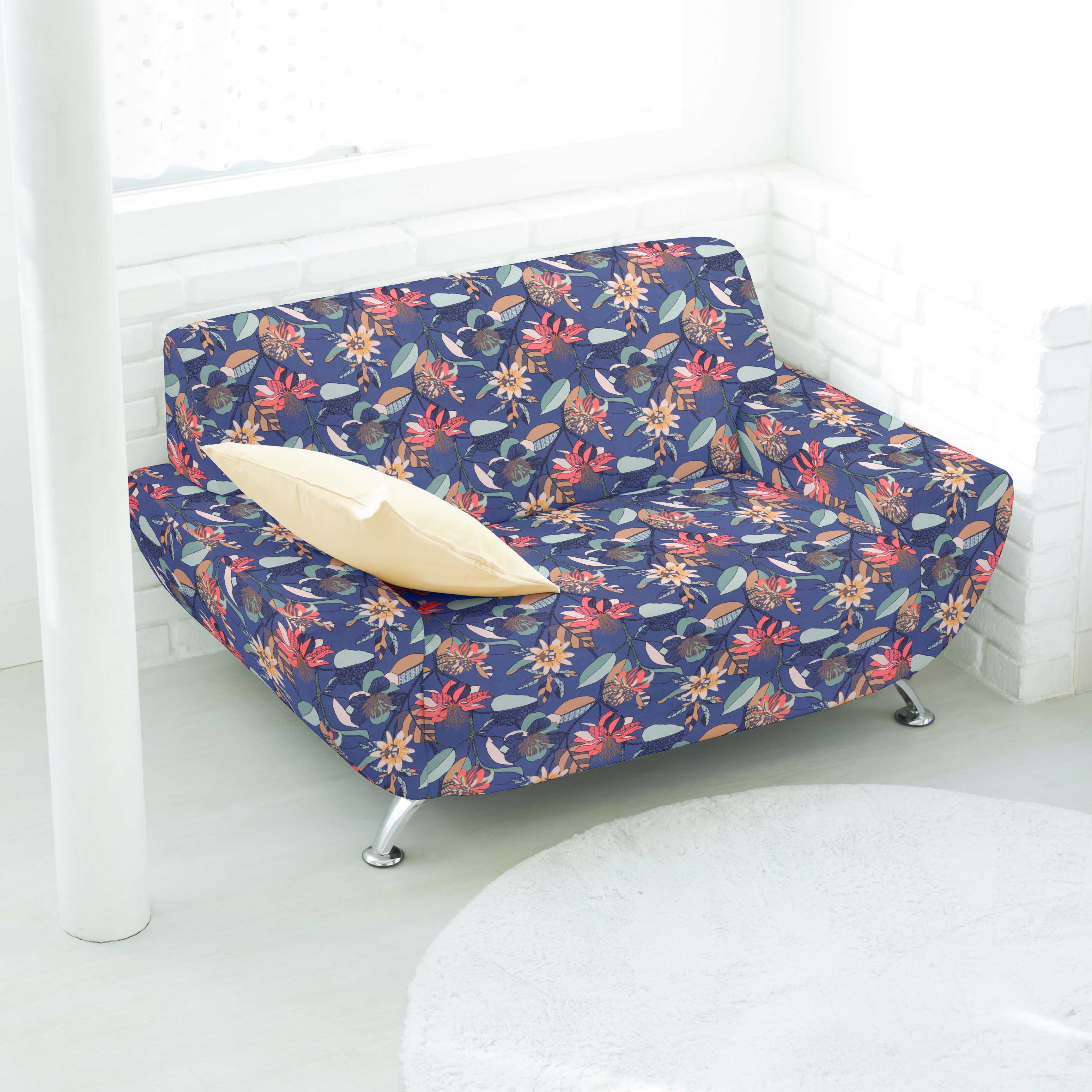 Lona Panamá Hibiscos Azul - Ribes y Casals