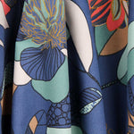 Lona Panamá Hibiscos Azul - Ribes y Casals