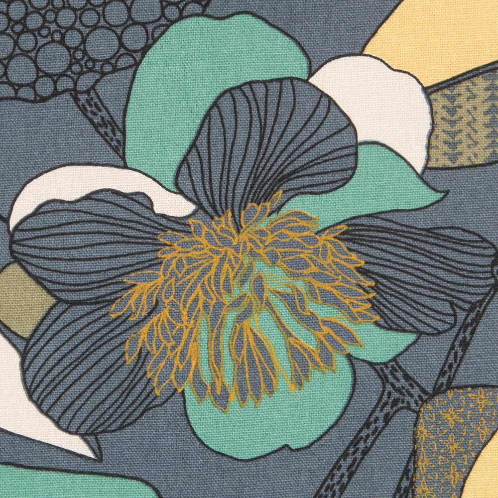 Lona Panamá Hibiscos Cinza - Ribes y Casals