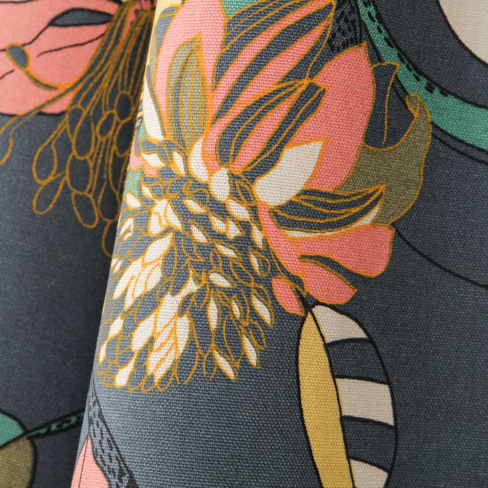 Lona Panamá Hibiscos Cinza - Ribes y Casals