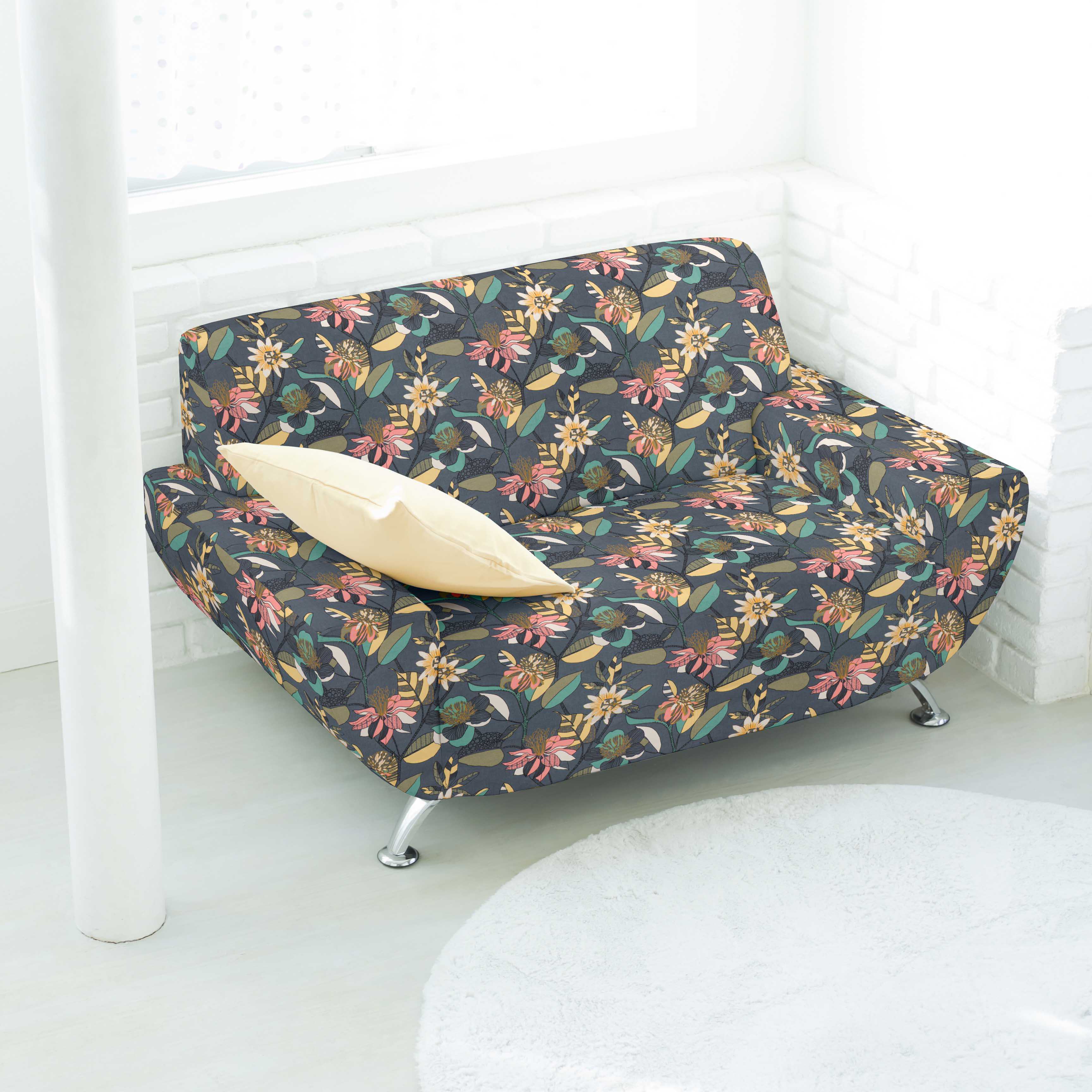 Lona Panamá Hibiscos Cinza - Ribes y Casals