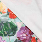 Lona de Algodão Panamá Flores Turquesa - Ribes y Casals